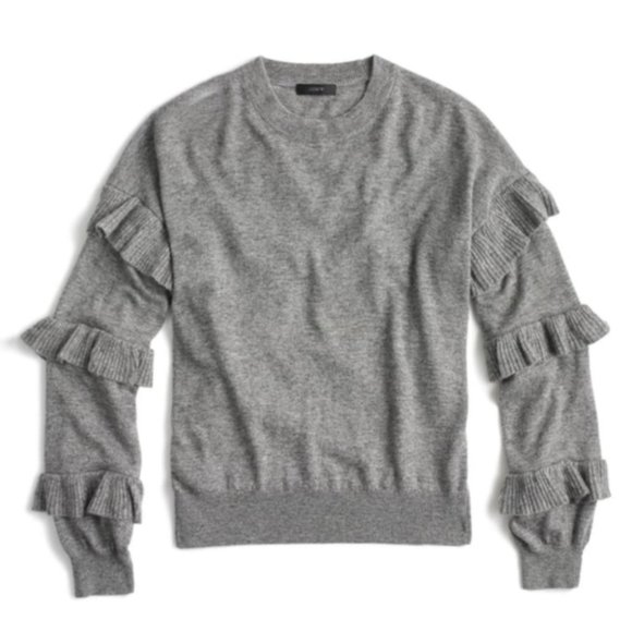 J.Crew Ruffle Sleeved Sweater - Picture 1 of 6